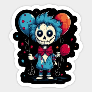 Scary Clown Ghost Sticker